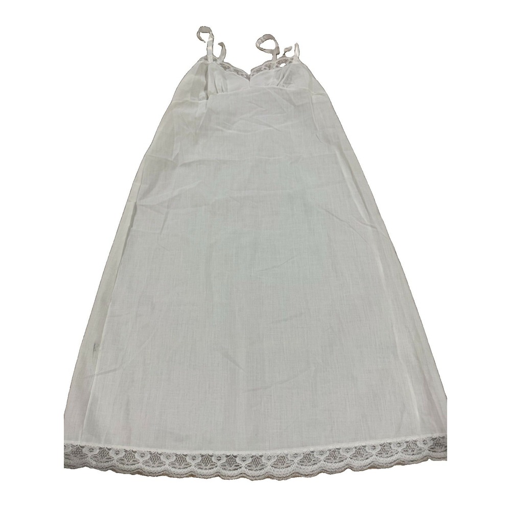 Vintage NANCY KING Full Slip White Nylon Adjustable Strap 1980s Womens Sz 32 NEW